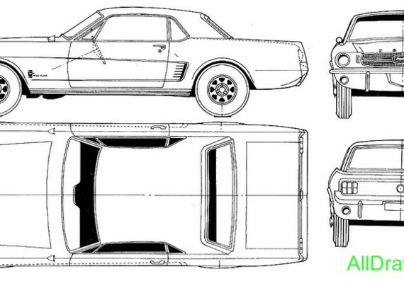 Ford Mustang (Форд Мустанг) - чертежи (рисунки) автомобиля